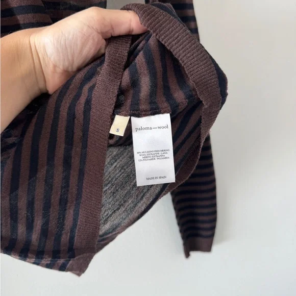 PALOMA WOOL Iglú Stripe Extrafine Merino Wool Sweater S - Picture 5 of 6